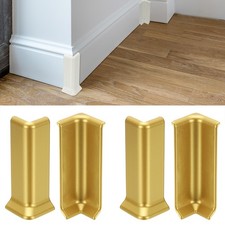 4.07 Inch 2 Inside  2 Outside Self Adhesive Baseboard Corner Blocks Gold 