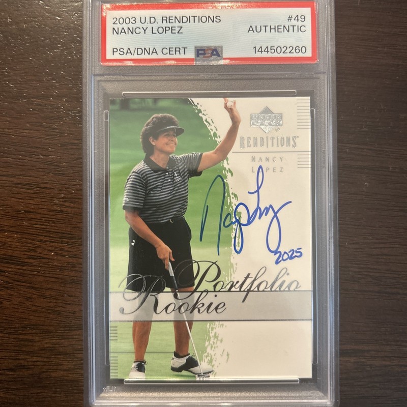 2003 Upper Deck Renditions #49 Nancy Lopez RP RC  Auto PSA -Golf