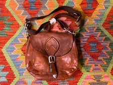CAMPOMAGGI TAN COGNAC ITALIAN LEATHER CROSSBO...