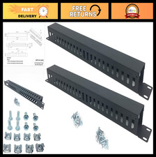 2 Pack 19" Horizontal Cable Manager Rack Mount - 24 Slot Metal Wire Organizer, B