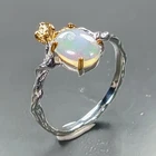 Jewelry gem Natural Opal Ring 925 Sterling Silver Size 7 /R473851