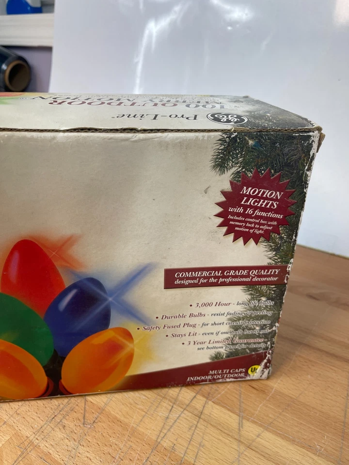 GE Pro-Line 100 luces de movimiento alegre para exteriores C9 bombillas de vidrio 16 funciones 49,5 pies Foto 2 de 4