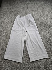 Uniqlo Pants Womens Small Beige Wide Leg High Rise Dress Trouser Stretch