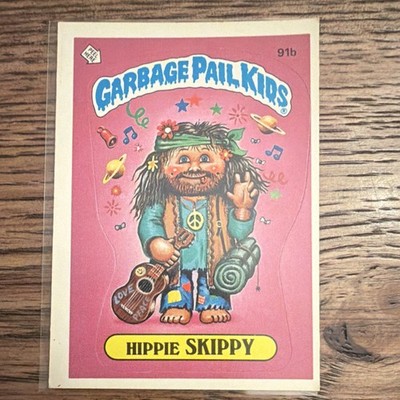 Garbage Pail Kids Topps Hippie Skippy Sticker Card #91b 3rd Series 1986