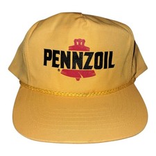 VINTAGE PENNZOIL SNAPBACK ROPE HAT, SWINGSTER, MADE IN USA, YELLOW, NEW!! 🧢🧢