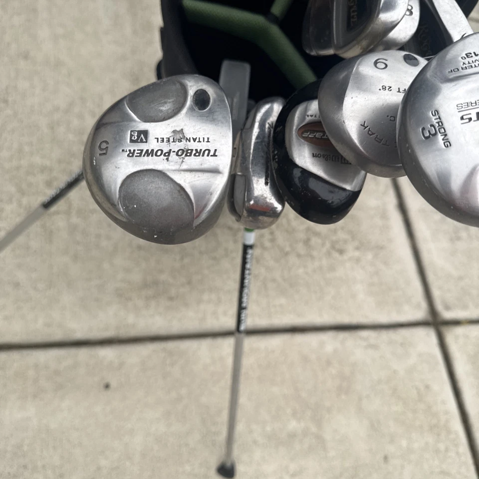 Juego de inicio para mano izquierda desajustado palos de golf para hombre hierros conductor bolsa putter pelotas Foto 4 de 4