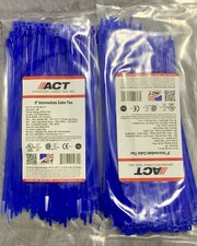 NEW IN BAGS 200 8β BLUE ACT INTERMEDIATE CABLE TIES 40Lbs Tensile MADE IN USA