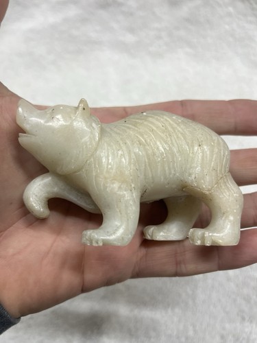Hand Carved Onyx Stone Polar Bear Figurine/paperweight #O