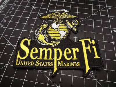 #ad MARINE CORPS USMC quot;SEMPER FIquot; PATCH LOGO BRAND NEW 4 1 8quot; IRON ON EGA $8.95