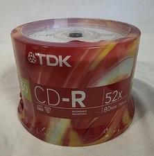 TDK CD-R 52x 50 Pack 80 Minute 700 MB Spindle New Sealed Original 