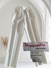 Vtg Flatter Fit By Separate Impressions Women  s Pants Sz 10 White Linen Trouser