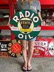 Vintage Style Metal Sign Radio Motor Oil NOT Porcelain 20x20 Made USA