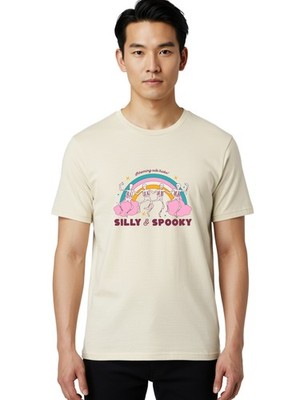 Silly-Spooky Mens Graphic Tee,100% Cotton,Casual Summer Wear