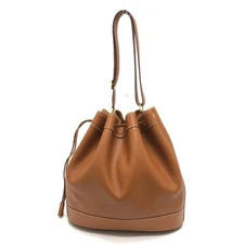Hermes Market GM Shoulder Bag Brown Epson Leather Drawstring Gold Hardware Used