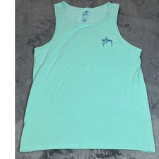 Guy Harvey Mens Classic Fit Tank Top Mint Green Tropical Fishing Graphic Size M
