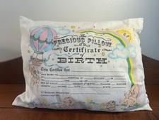 Vintage Precious Pillow Certificate of Birth 13  x 10  