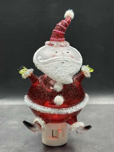 Whimsical Santa Christmas Acrylic Night Light Wall Plug In with On/Off Switch - Picture 8 of 14