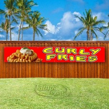 CURLY FRIES Advertising Food Fair Snack Vinyl Banner Flag Sign USA XL02159