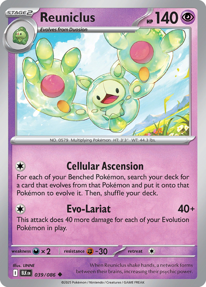 Reuniclus - 039/086 - Uncommon (Near Mint) Black Bolt - Psychic Pokémon