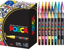 24 Posca Acrylic Paint Markers Set with Rever...