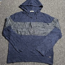 Calvin Klein Men's Navy And Grey Hoodie With Draw String Size XL