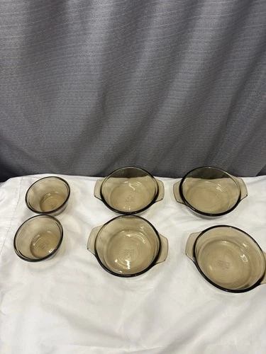 Lot Of 6 Vintage Anchor  Hocking 1072 Casserole (4) & 1034 Custard Cup (2)