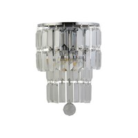 Wandleuchte 2-Flammig Chrom Glas Metall E14 IP44 H:30 Cm Badezimmer Wandlampe