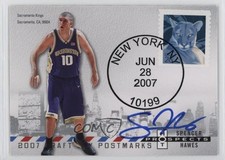 2007 Fleer Hot Prospects Draft Day Postmarks 33/50 Spencer Hawes #PM-SH Auto e1e