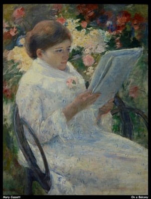 Mary Cassatt on a Balcony O 1 Vintage Kunstdruck Poster Wanddeko Unikat Design
