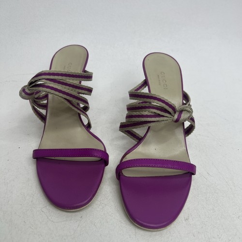GUCCI - Talons violets à lanières - Taille 7 - Fabriqué en Italie - Photo 5/9
