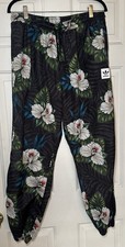 adidas women floral Hawaiian track windbreaker pants size medium activewear