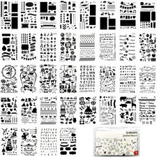 36 PCS Plastic Journal Stencils for Bullet Junk Journal Notebook Diary Drawing S