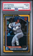 2024 Bowman Chrome Prospects - Jett Williams #BCP-54 Gold Shimmer PSA 9