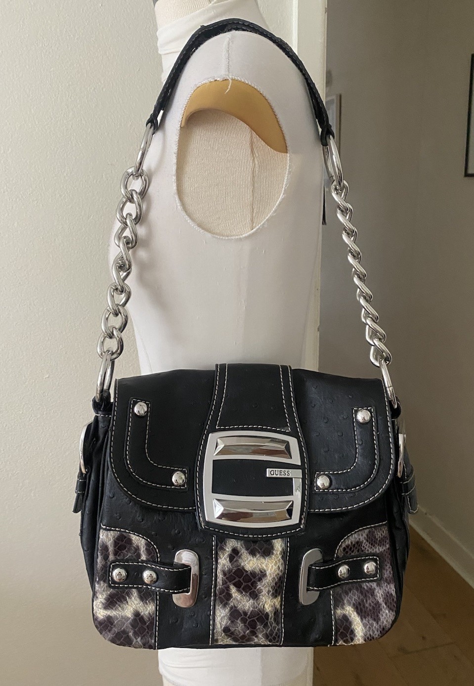 Vintage Guess Bolsa Shoulderbag Python Embossed L… - image 12