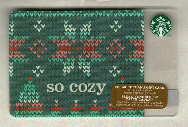 STARBUCKS ( Canada ) So Cozy 2014 Gift Card ( $0 ) | eBay