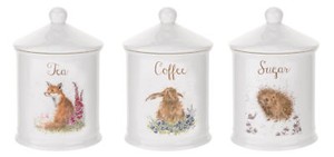 wrendale tea coffee sugar canisters