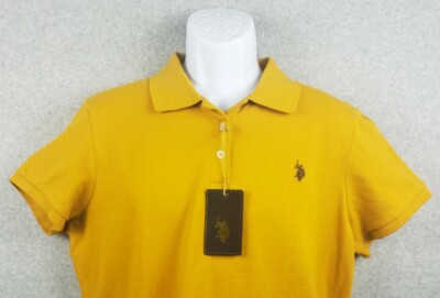 US Polo Assn Women's Shirt Polo Short Sleeve 2X Gold New with Tags
