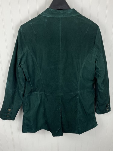 Denim & Company Pine Green Washable Suede Jacket Coat Size 1X - Picture 5 of 7
