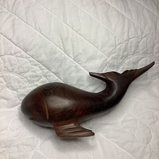VTG Wooden Whale Hand Carved 7 Long Sea Ocean Nautical Beach Decor