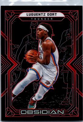2021-22 Panini Obsidian #46 Luguentz Dort Electric Etch Red #/5
