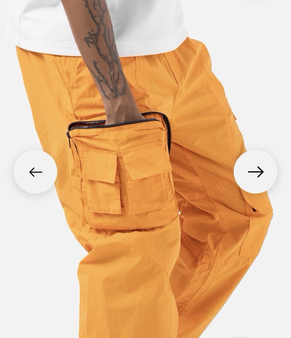 New Black Tailor N27 Cargo Pants Sz 42x30 Orange Utility 100
