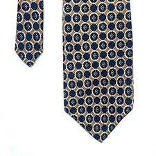 Geoffrey Beene Classic Blue Gold Men’s Necktie 3.75”x 59” All Silk Made In USA