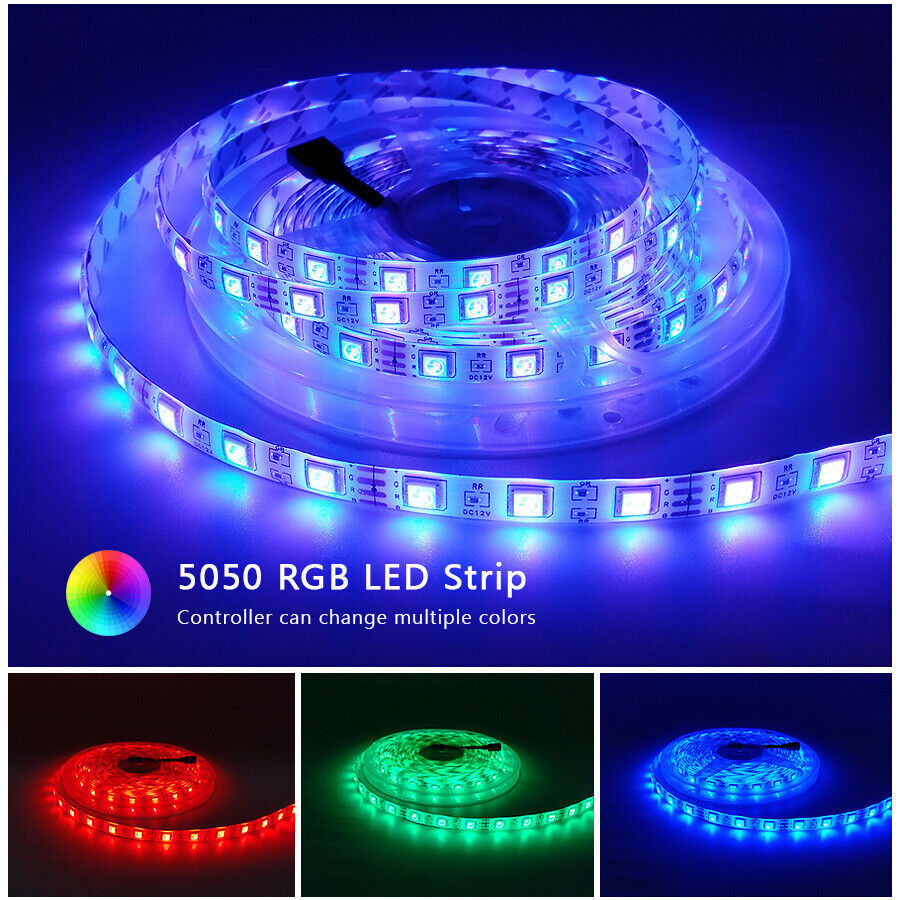 At adskille paritet flygtninge RGB 5050 Flexible Led Strip Lights SMD 12V DC Super Bright Stable and  Safest | eBay
