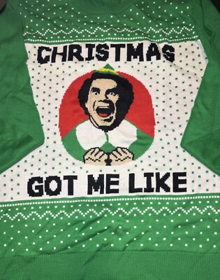 Elf Will Ferrell Christmas Got Me Like Sweater Unisex Size 2X Holiday Party  Fun