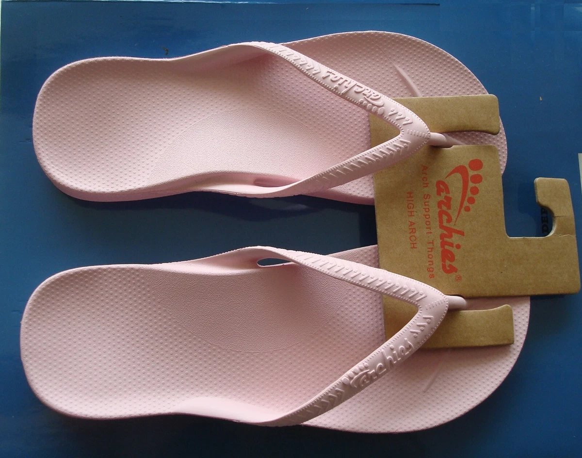 Archies Arch Support Thong Flip Flops High Arch Pink Unisex Men 4/Women 5