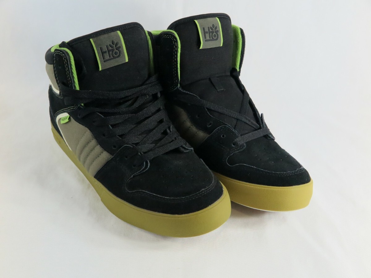HABITAT Summit Skateboard Skate Shoes, mens 10, olive black lime green, NOS