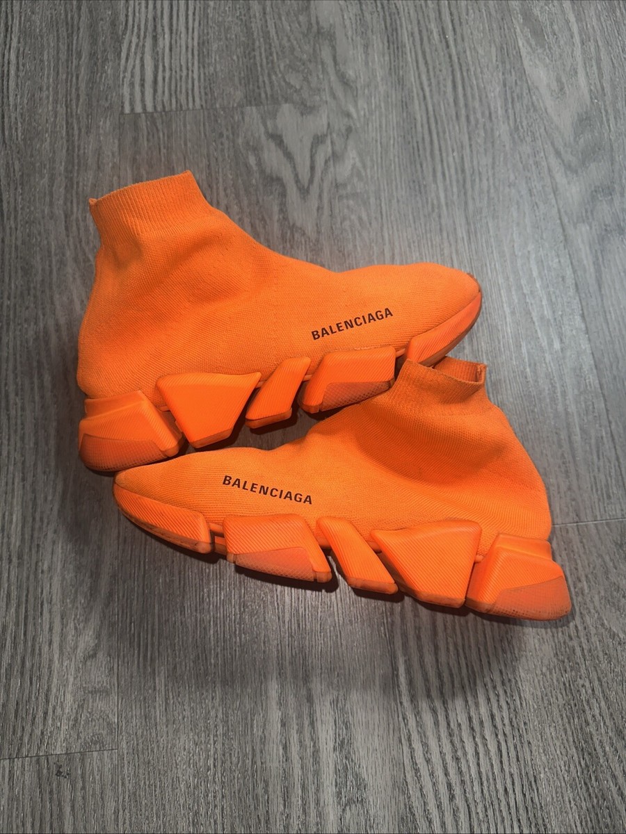 Balenciaga Speed 2.0 Sneaker Neon Orange Size 6.5 - W Size 3