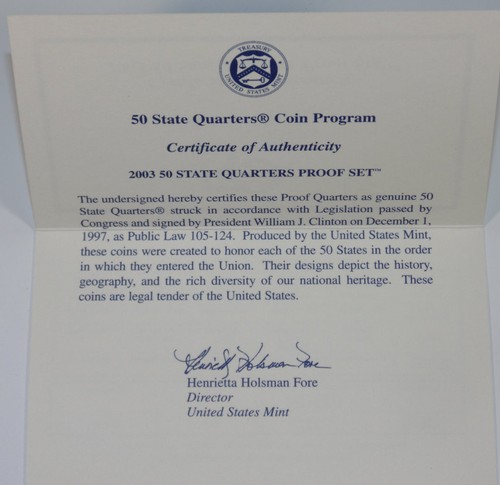 NIB 2003 US MINT 50 State Quarters Illinois Alabama Maine Missouri Arkansas Coin - Picture 3 of 6