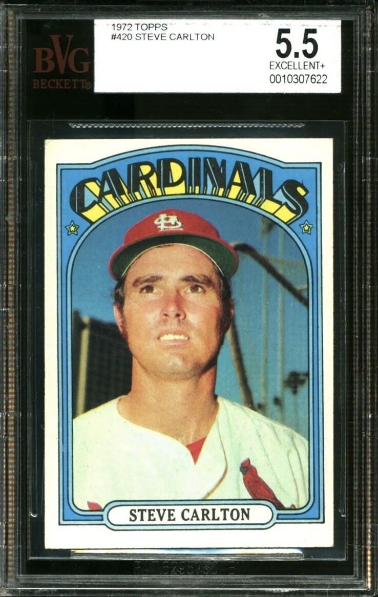 1972 Topps STEVE CARLTON #420 BVG 5.5 Beckett Graded Baseball Card Vtg MLB HOF