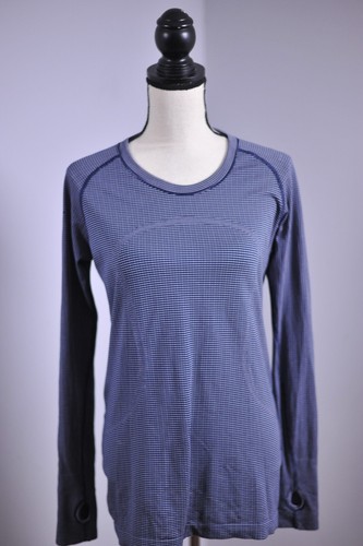 Lululemon Swiftly Tech Long Sleeve Top Navy Print Women's 10